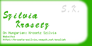 szilvia krosetz business card